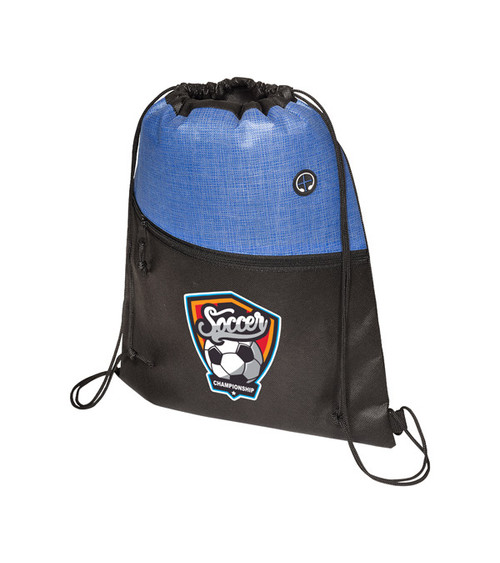 Tonal Heathered Non-Woven Drawstring Backpack - Full Color Imprint