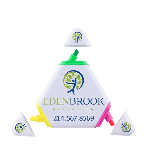 Triangular Shaped Highlighter-Full Color Imprint