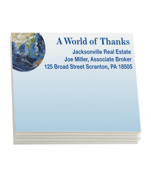 Sticky Note Pads - A World of Thanks 4" x 3" (100  sheets)