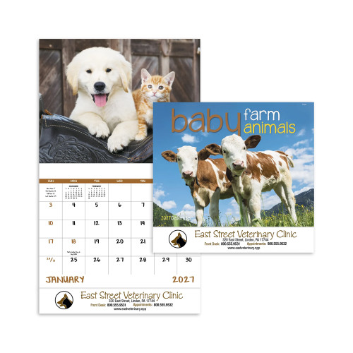 Baby Farm Animals Wall Calendar