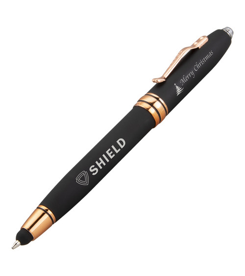 Royale Tech Soft Touch Triple Function Copper Pen with Merry Christmas