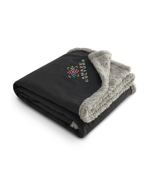 Field & Co.® Oversized Wool Sherpa Blanket - Embroidered