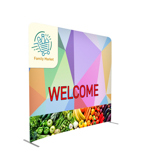 8'W x 90"H EuroFit Straight Wall Kit (Recycled Polyester Knit)