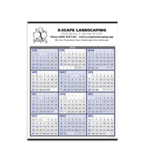 Span-A-Year Calendar (White and Blue)