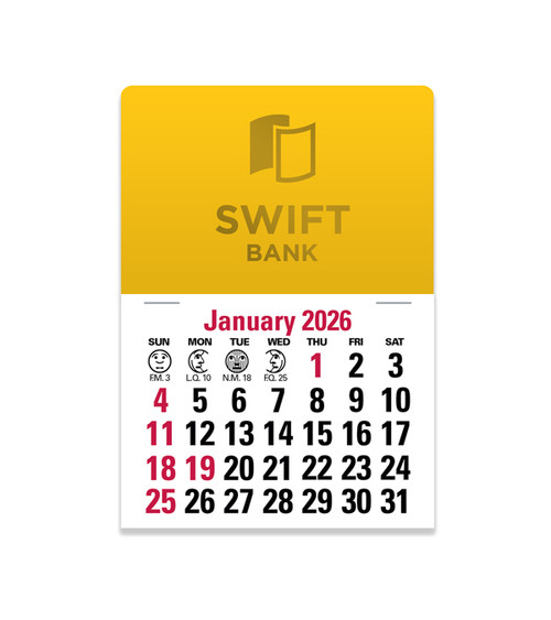 2-Color Stick Up Grid, English (14-Month) Rectangle Shape