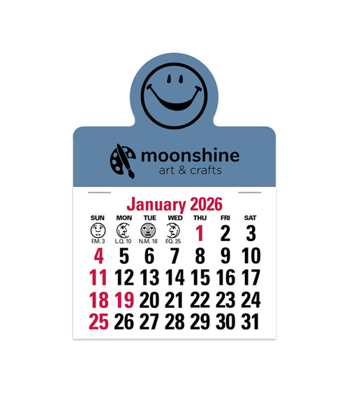 2-Color Stick Up Grid, English (14-Month) Smiley Face Shape