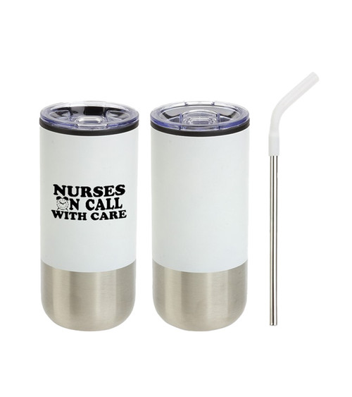 Nurses Stainless Steel Tumbler with Straw