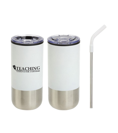 Teachers Stainless Steel Tumbler with Straw