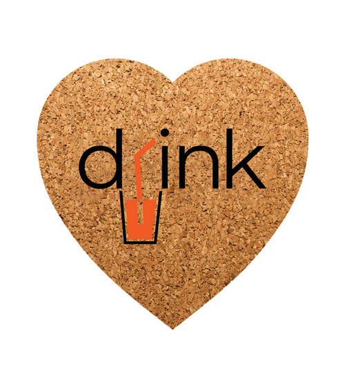 Cork Coasters Heart Shape