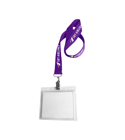 0.75" Lanyard Screen Printed with Badge Holder
