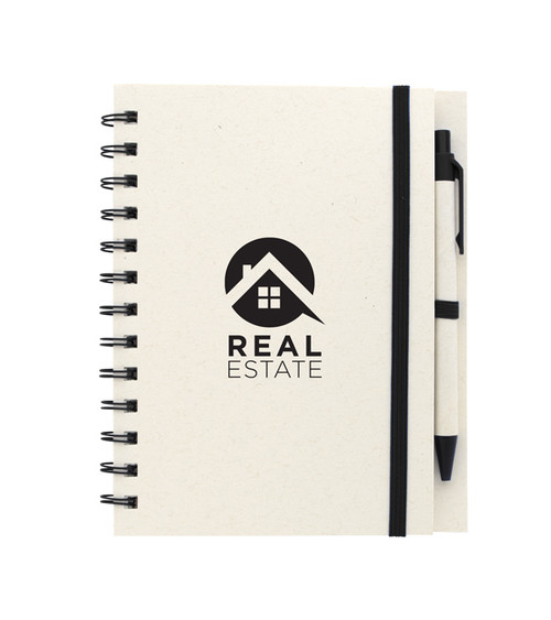 Recycled Paper Carton Spiral Notebook with Pen