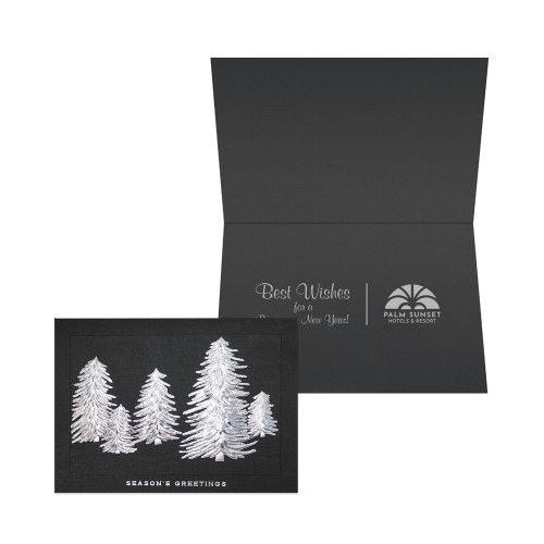Premium Silver Trees Holiday Card
