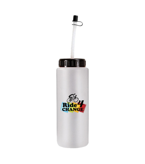 32 oz. Sports Bottle with Flexible Straw - Full Color Imprint