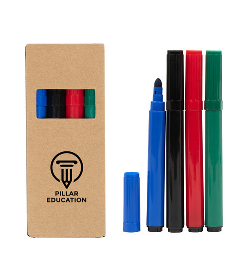 Lil' Bit Reflective Non-Woven Coloring Drawstring Bag With 4-Piece Washable Marker Set