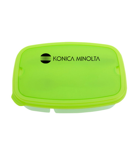 2 Section Lunch Container with Plastic Fork & Knife