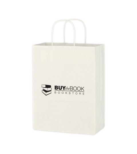 Kraft Paper White Shopping Bag - 10 inch x 13 inch