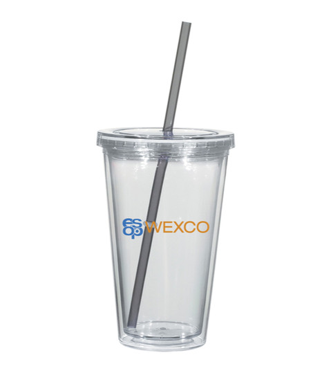16 oz. Newport Acrylic Tumbler With Colored Straw