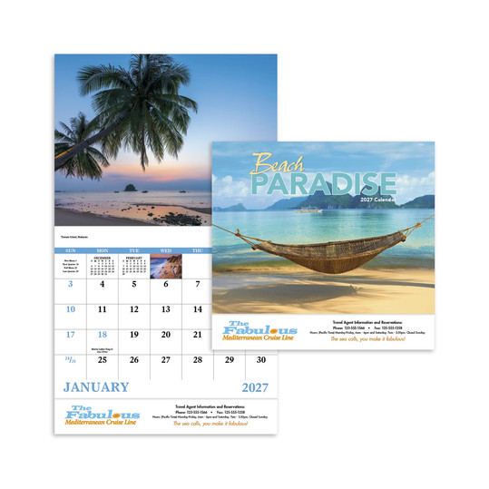 Beach Paradise Wall Calendar