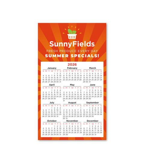 Calendar Magnet 3.5" x 6" 2026 Calendar Magnet 3.5" x 6" 2026