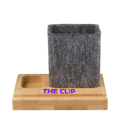 Recycled Felt & Bamboo Pen Holder