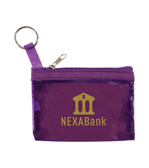 The Rainbow Translucent/ Crystal Clear Zip Pouches w/ Key Ring