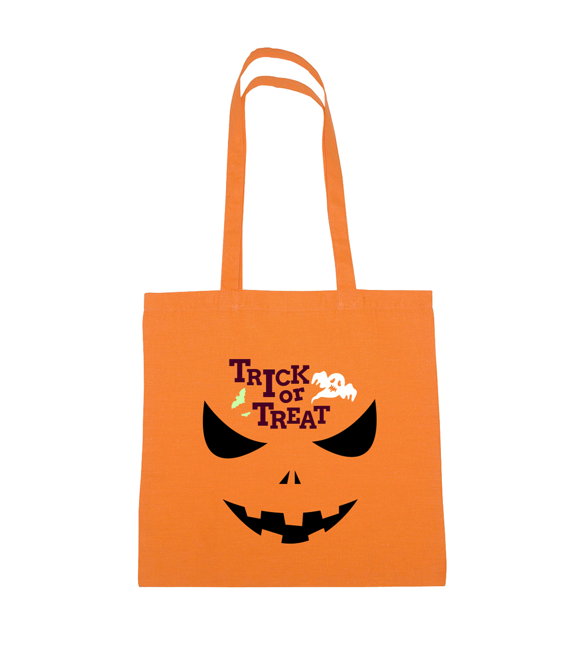 "Custom Halloween tote bag with spooky designs, perfect for trick-or-treating or promotional giveaways.