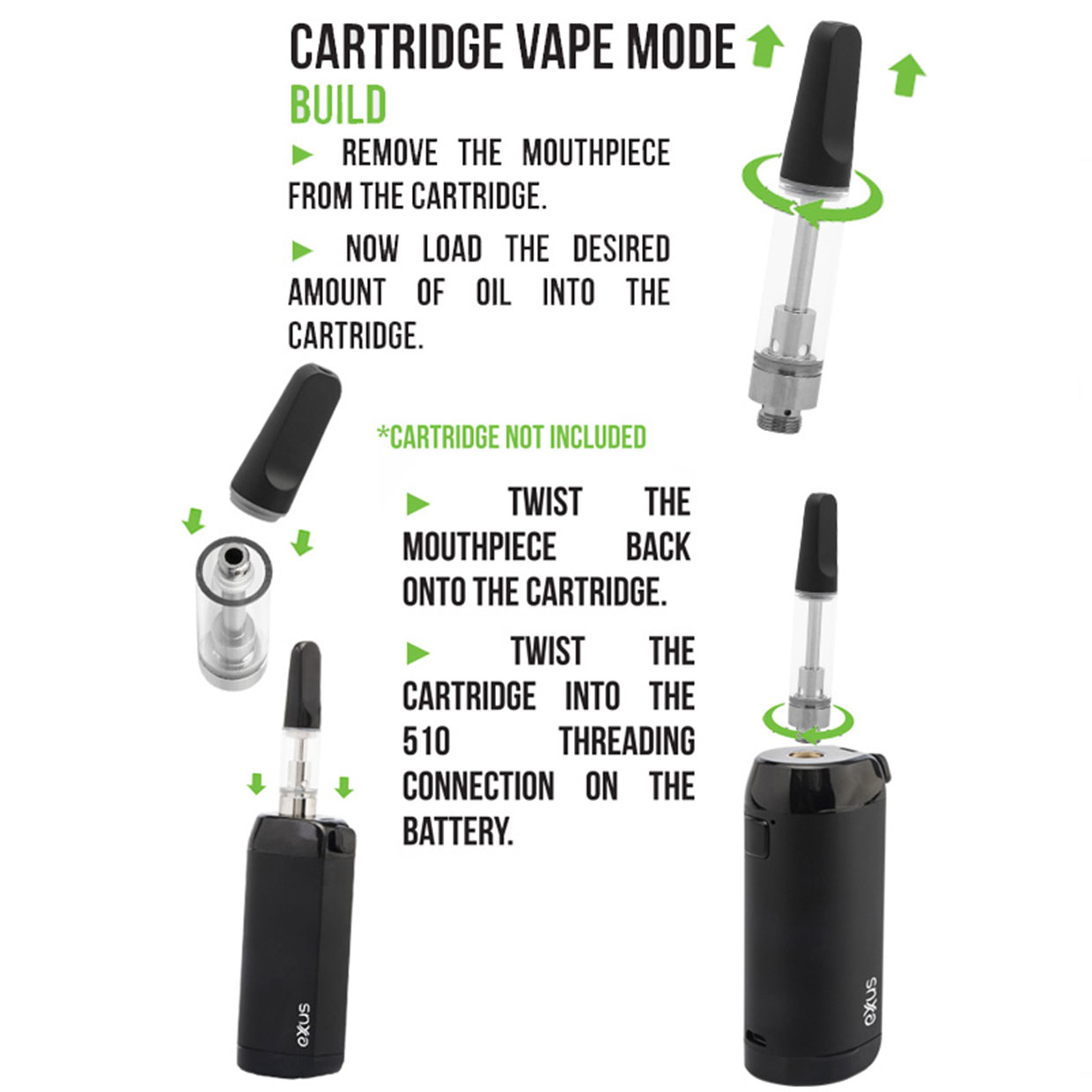 Exxus VRS 3 in 1 Vape Kit Cartridge mode