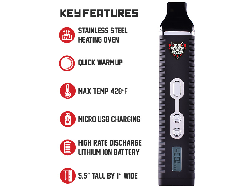 Wulf Vape Dry Herb Digital Vaporizer