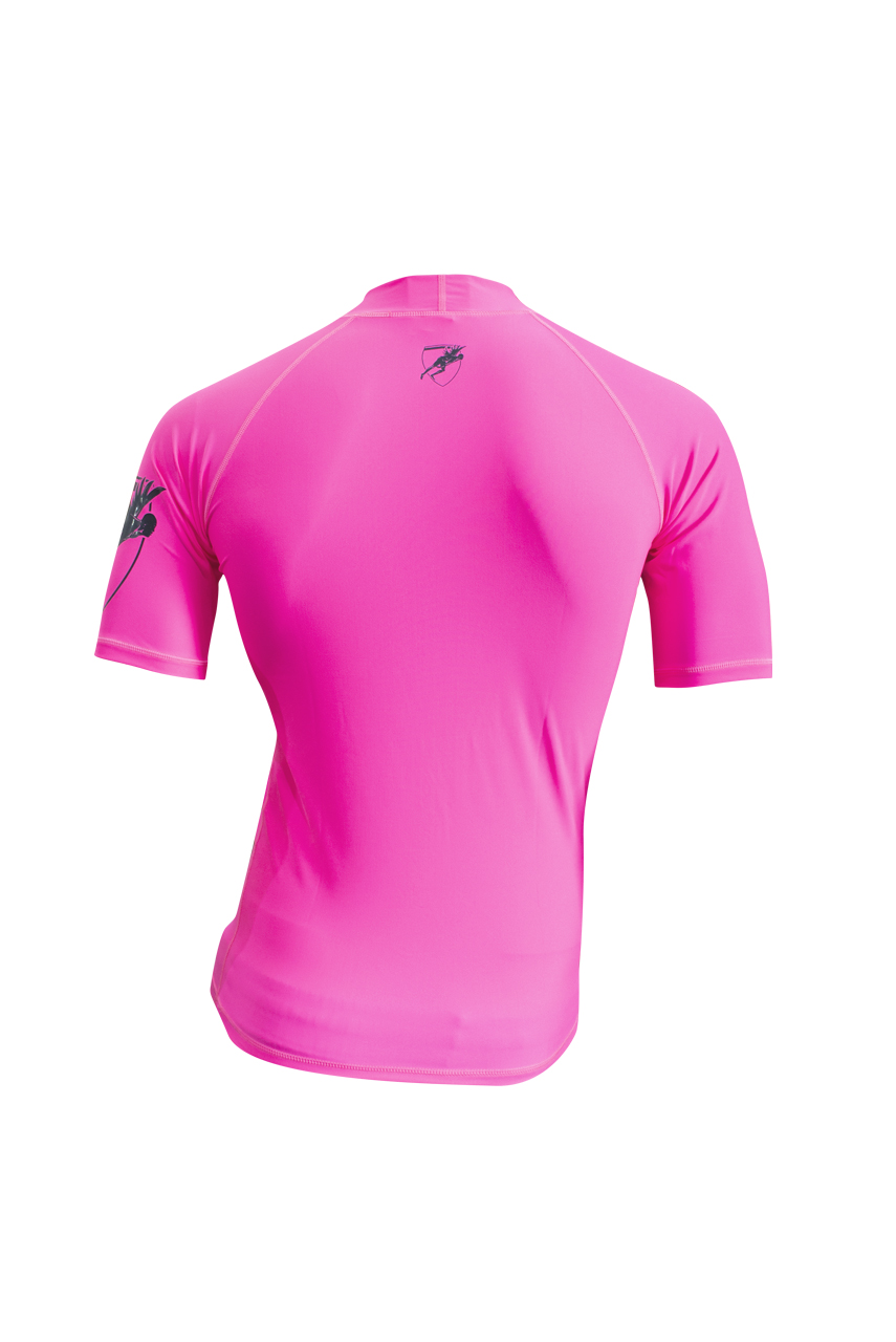 Hi Vis Short Sleeve Rashie Pink Back