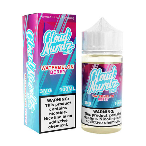 Cloud Nurdz Iced Watermelon Berry Synthetic Nicotine E-Liquid 100ml