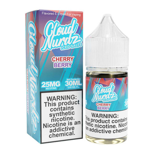 Cloud Nurdz Iced Cherry Berry Salt Nic Synthetic Nicotine E-Liquid 30ml