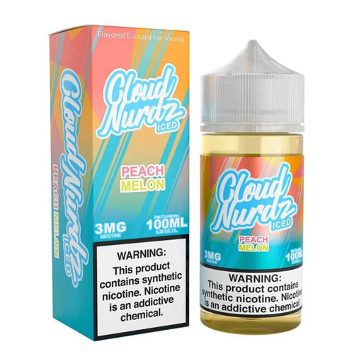Cloud Nurdz Iced Peach Melon Synthetic Nicotine E-Liquid 100ml