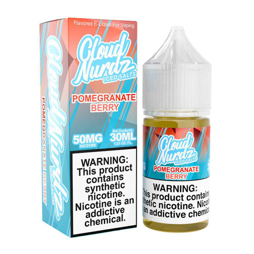 Cloud Nurdz Iced Pomegranate Berry Salt Nic Synthetic Nicotine E-Liquid 30ml