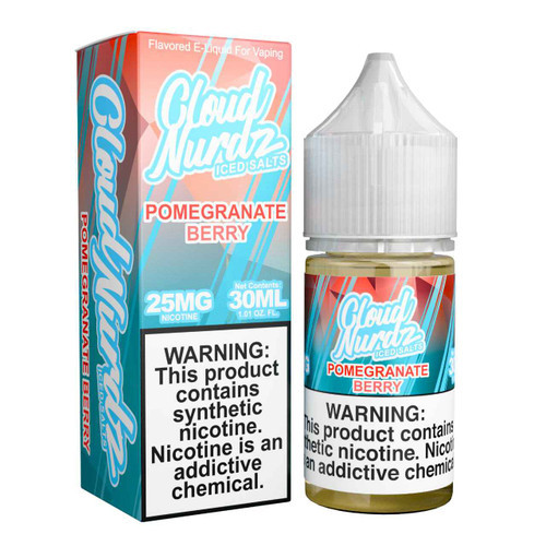Cloud Nurdz Iced Pomegranate Berry Salt Nic Synthetic Nicotine E-Liquid 30ml