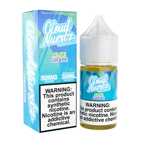 Cloud Nurdz Iced Aloe Grape Salt Nic Synthetic Nicotine E-Liquid 30ml