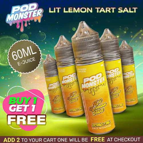 Pod Monster Lit Lemon Tart Salt Nic E-Liquid 60ml