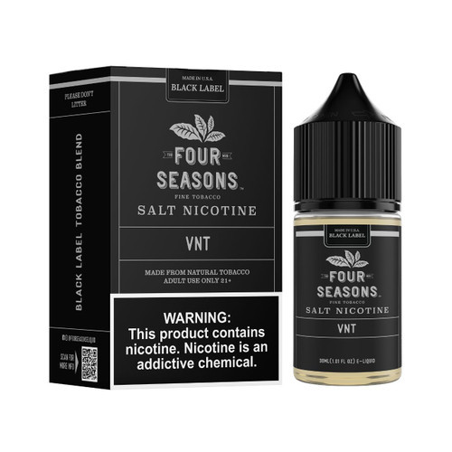 Four Seasons Black Label -vanilla Nut Tobacco (vnt) Salt Nic E-Liquid 30ml