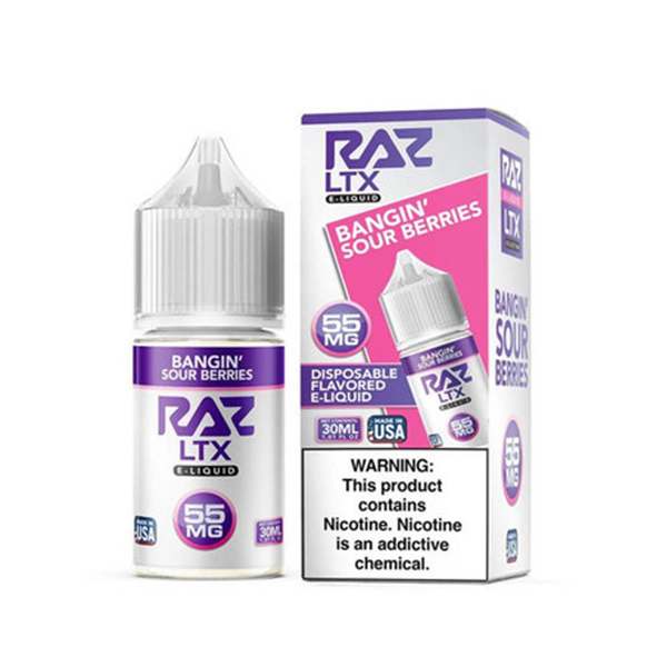 Pod Juice x RAZ LTX Bangin' Sour Berries Salt Nic Tobacco Free Nicotine E-Liquid 30ml