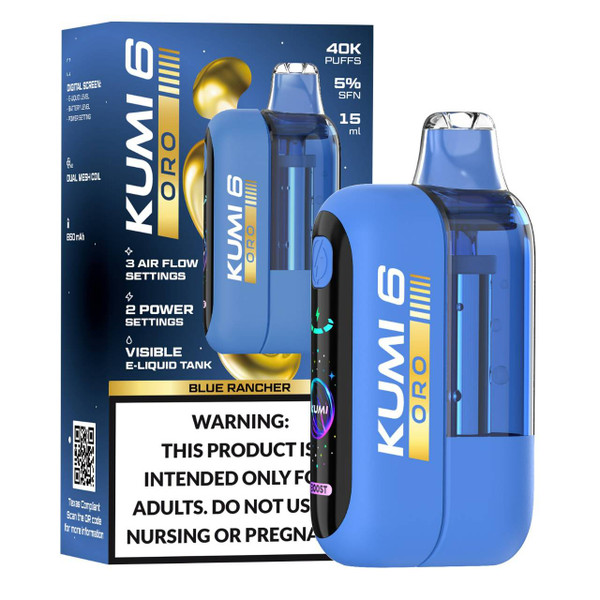 KUMI 6 Oro 40K Puff Disposable Blue Rancher