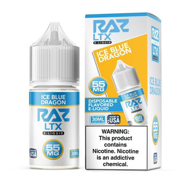 Pod Juice X Raz LTX Iced Blue Dragon Tobacco Free Nicotine 30ml Salt E-Juice