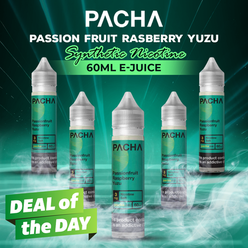 Pacha Passion Fruit Rasberry Yuzu Synthetic Nicotine E-Liquid 60ml