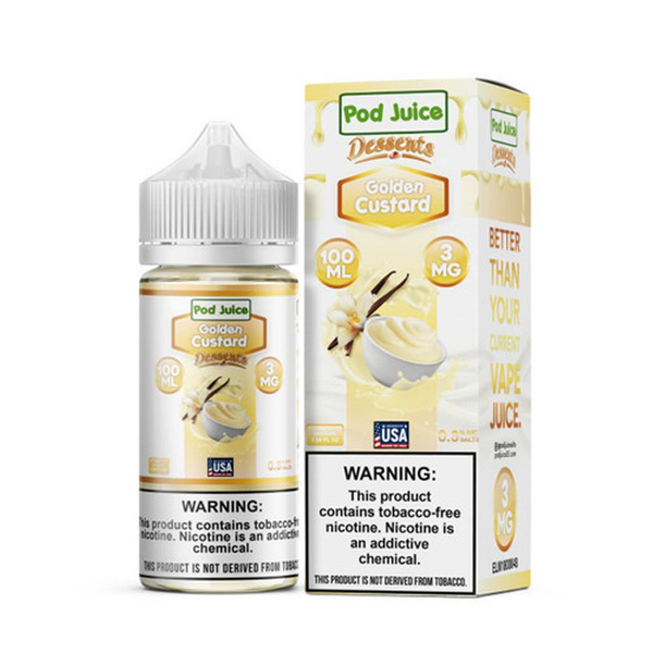 Pod Juice Golden Custard Tobacco Free Nicotine E-Liquid 100ml