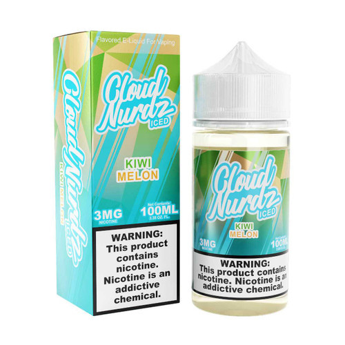 Cloud Nurdz Iced Kiwi Melon Synthetic Nicotine E-Liquid 100ml
