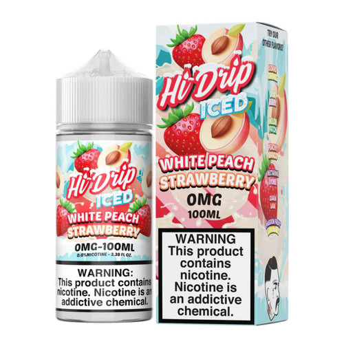 Hi Drip Iced White Peach Strawberry Salt Nic E-Liquid 100ml
