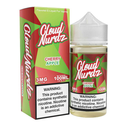 Cloud Nurdz Cherry Apple Synthetic Nicotine E-Liquid 100ml