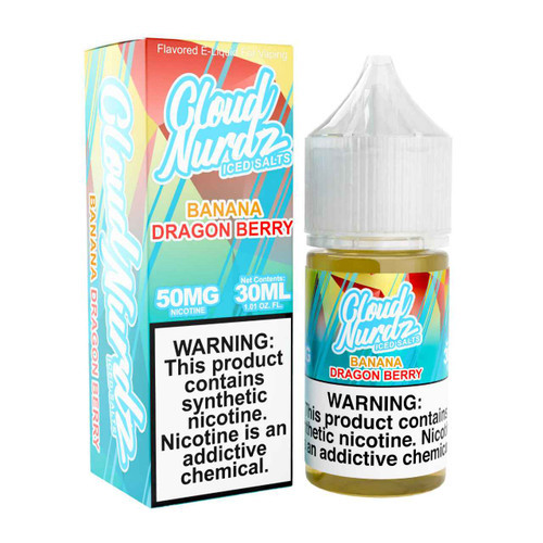 Cloud Nurdz Iced Banana Dragonberry Salt Nic Synthetic Nicotine E-Liquid 30ml