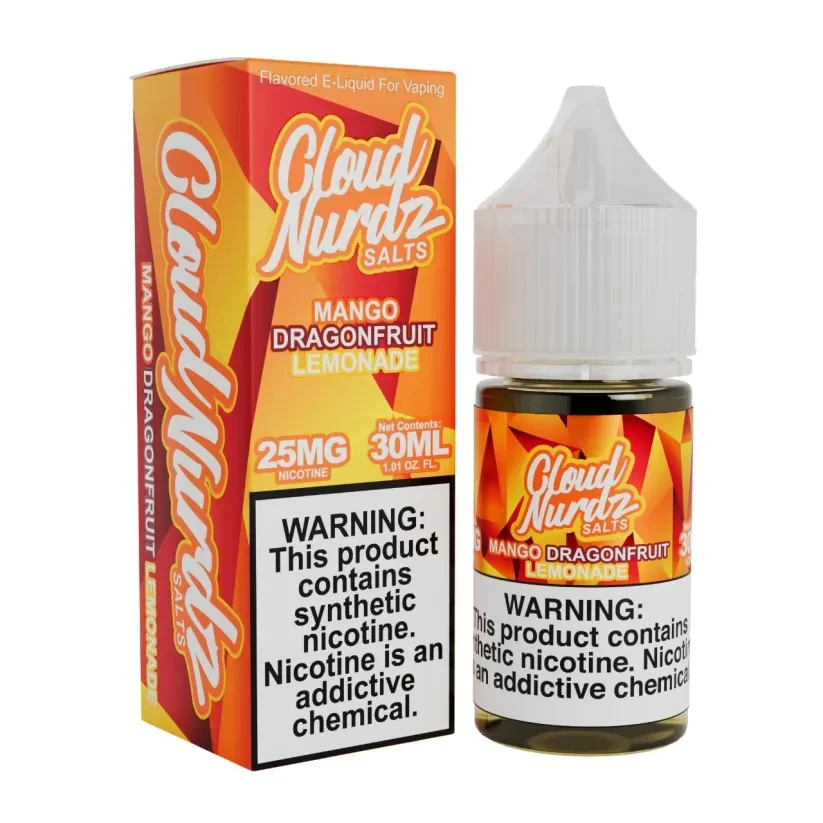 Cloud Nurdz Salts Mango Dragon Fruit Lemonade Synthetic Nicotine 30ml E-Juice