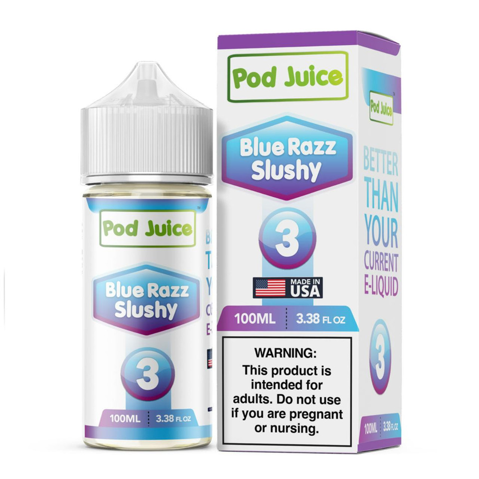 Pod Juice Nixodine Blue Razz Slushy 100ML E-Juice