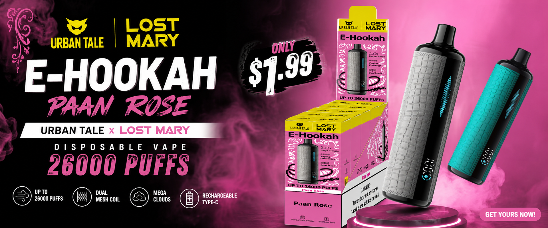 Price Never Before - Urban Tale x Lost Mary Disposable Vape 26000 Puffs 