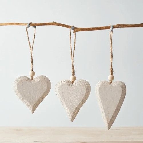 White Washed Hearts 8cm